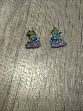 Kids Mermaid Stud Earrings - Pink & Yellow